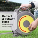 TIP TOP HRS-012 Portable Hose Reel Water Set 12 M With Spray Gun 10 Pattern / Gulungan Selang Air 12 M 10 Mode Semprotan