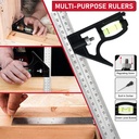 JLD 300MM Penggaris Siku Spirit Level Waterpass Combination Square Ruler Siku Tukang Penggaris