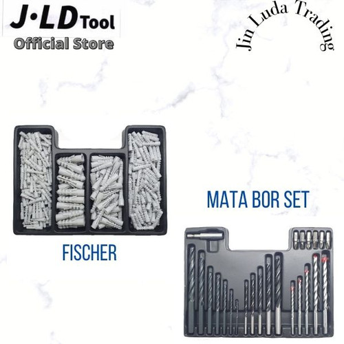 Mata Bor Set + Fisher - Mata Bor Besi Kayu Beton - Mata Bor JLD Tool