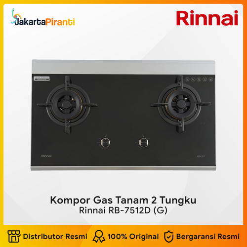 Built-in Gas Hob Kompor Tanam Gas 2 Tungku 70 cm Rinnai RB-7512D (G)