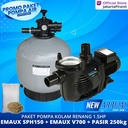 Paket Mesin Pompa Kolam Renang Sand Filter 1.5HP Emaux SPH150 + V700