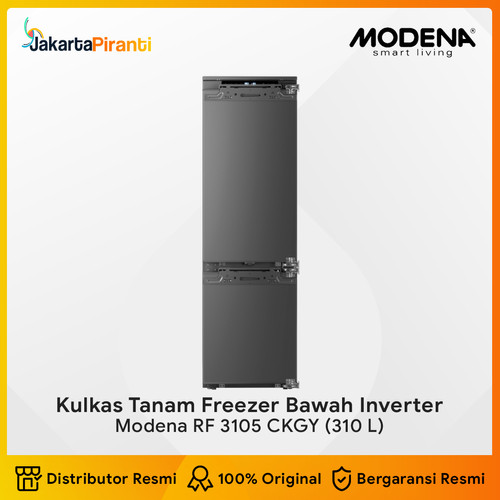 Kulkas Tanam 2 Pintu Freezer Bawah MODENA Built In Refrigerator - RF 3105 CKGY