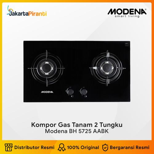 Modena BH 5725 AABK - kompor tanam 2 tungku sudah safety gas