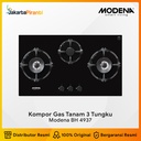 Kompor Gas Tanam Built-in Gas Hob 90 cm 3 Tungku Modena BH 4937