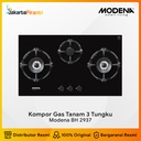 Kompor Gas Tanam Built-in Gas Hob 90 cm 3 Tungku Modena BH 2937