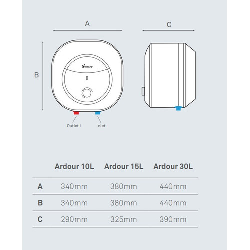 Water Heater Pemanas Air Listrik 30 Liter Wasser Ardour 30 WH-M30