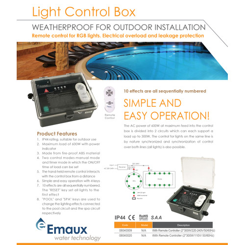 Underwater Light Control Box with Remote Control Emaux RGB-CB