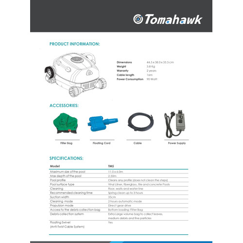 Vacuum Cleaner Kolam Renang Robotic Pool Cleaner Emaux Tomahawk TM5