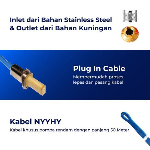 Mesin Pompa Air Celup Submersible Satelit 1HP Shimizu SPES-321K BIT