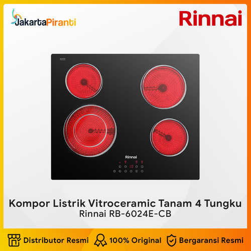 Kompor Tanam Listrik Vitroceramic Hob Rinnai RB-6024E-CB