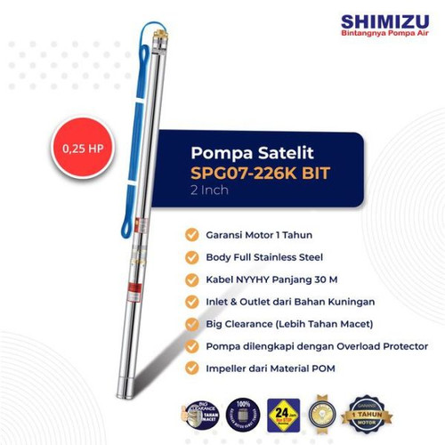 Mesin Pompa Air Celup Sumur Dalam Submersible Shimizu SPG07-226K BIT