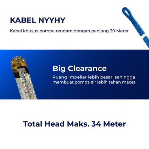 Mesin Pompa Air Celup Sumur Dalam Submersible Shimizu SPG07-226K BIT