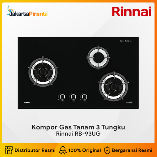 Built-in Gas Hob Kompor Gas Tanam 3 Tungku Rinnai RB-93UG
