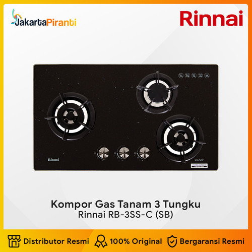 Built-in Gas Hob Kompor Gas Tanam 3 Tungku Rinnai RB-3SS-C (SB)