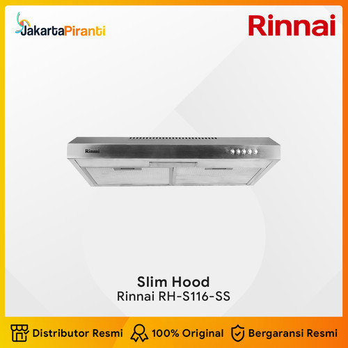 Cooker Hood Rinnai RH-S116-SS Slim Hood Penghisap Bau Asap Kompor