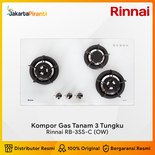 Built-in Gas Hob Kompor Gas Tanam 3 Tungku Rinnai RB-3SS-C (OW)