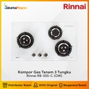 Built-in Gas Hob Kompor Gas Tanam 3 Tungku Rinnai RB-3SS-C (OW)