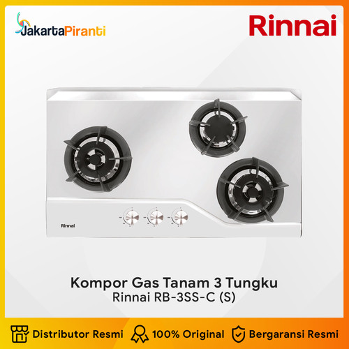 Built-in Gas Hob Kompor Gas Tanam 3 Tungku Rinnai RB-3SS-C (S)