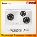 Built-in Gas Hob Kompor Gas Tanam 3 Tungku Rinnai RB-3SS-C (S)