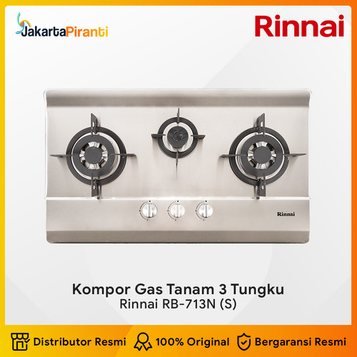 Built-in Gas Hob Kompor Gas Tanam 3 Tungku Rinnai RB-713N (S)