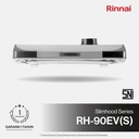 Cooker Hood Rinnai RH-90EV (S) Slim Hood Penghisap Asap Kompor Silver