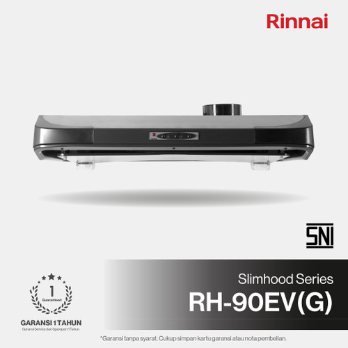 Cooker Hood Rinnai RH-90EV (G) Slim Hood Penghisap Asap Kompor Grey