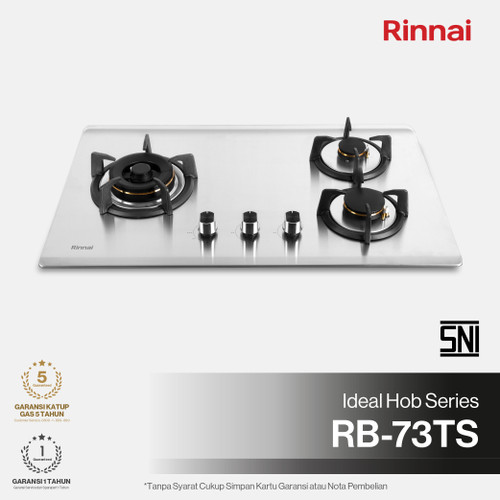 Built-in Gas Hob Kompor Gas Tanam 3 Tungku Rinnai RB-73TS