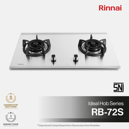 Built-in Gas Hob Kompor Gas Tanam 2 Tungku Rinnai RB-72S
