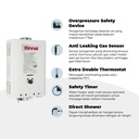 Water Heater Gas Rinnai Tekanan Rendah Low Pressure REU-5CFM