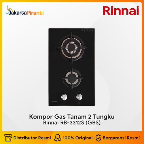 Built-in Gas Hob Kompor Gas Tanam 2 Tungku Rinnai RB-3312S (GBS)