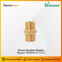Double Nipple Dobel Nepel Kuningan 1/2" x 1/2" Wasser PEFBDN1/2
