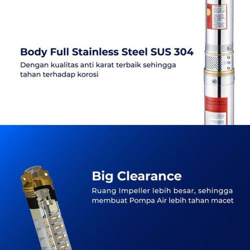 Mesin Pompa Submersible Satelit Sibel Shimizu 0.75 HP SPG20-321K BIT