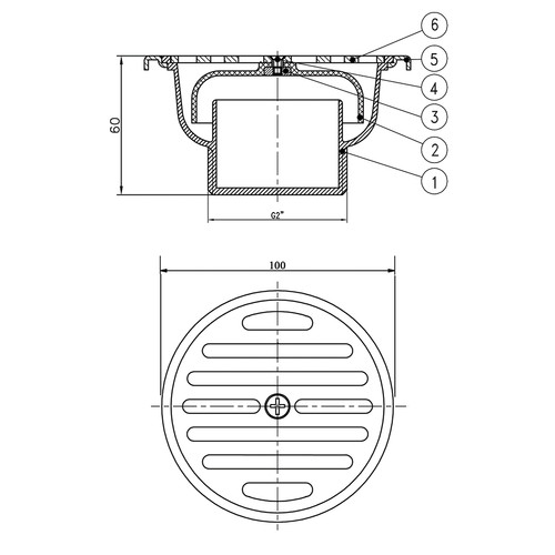 Floor Drain Wasser HSA-6042 (Saringan Pembuangan Air Kamar Mandi)