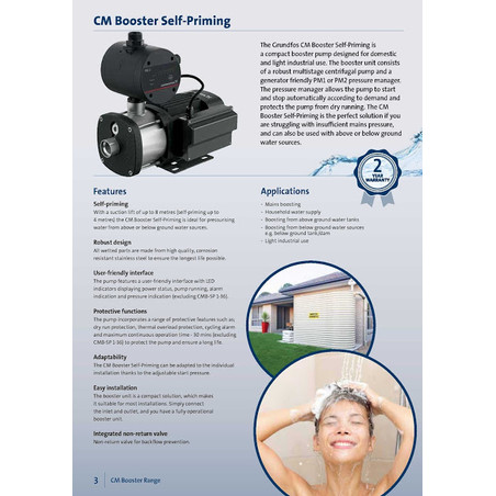 Mesin Pompa Air Dorong Stainless Self-Priming Grundfos CMB-SP 3-37