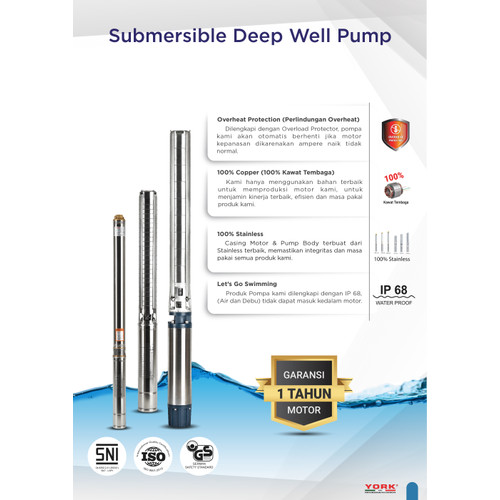 Mesin Pompa Air Satelit Sibel York 1.5HP 4 Inch 4SYK3-15SS Stainless