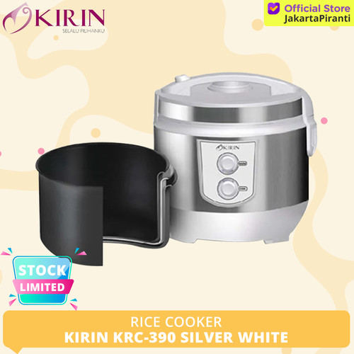 Penanak Nasi Magic Com Rice Cooker 2 Liter KIRIN KRC-390 Silver White