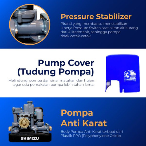 Mesin Pompa Air Pendorong Booster Pump Shimizu PLW-150 BIT