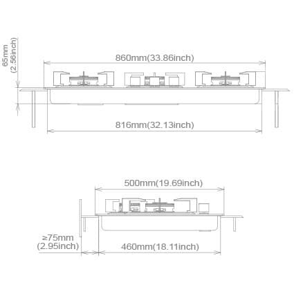 Built-in Gas Hob Kompor Tanam Gas Fotile GAG86309
