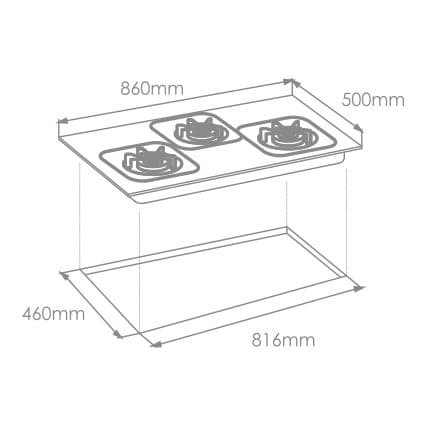 Built-in Gas Hob Kompor Tanam Gas Fotile GAG86309