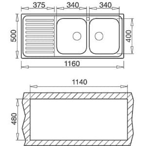 Kitchen Sink TEKA Classic 2B 1D  - Tempat Cuci Piring