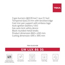 Kompor Gas Tanam TEKA GW LUX 86 3G AI AL 2TR - Glass Hob