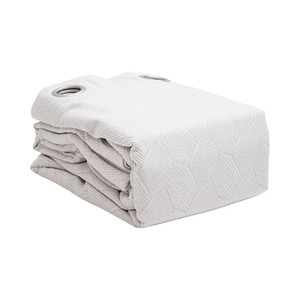 Informa 135X250 cm Set 2 Pcs Gorden Blackout Textured Leaves - Krem