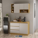 Informa 1.2 Mtr Ivy Ii Kitchen Set - Putih / Cokelat Oak