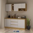Informa 1.8 Mtr Ivy Ii Kitchen Set - Putih / Cokelat Oak