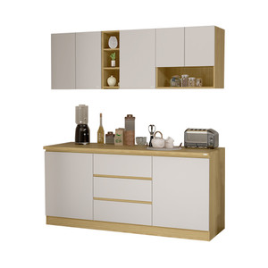 Informa 1.8 Mtr Ivy Ii Kitchen Set - Putih / Cokelat Oak