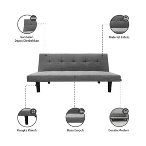 Informa Daphnie Oakland Sofa Bed - Abu-Abu Tua