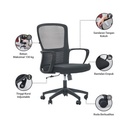 Informa Spencer Kursi Kantor Sandaran Sedang - Hitam