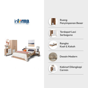 Informa Frey Rak Besi 5 Tingkat - Putih Beech