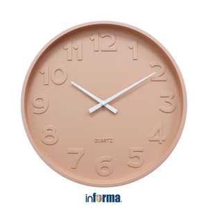 Informa 30 cm Jam Dinding Metal 19Pk - Pink