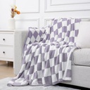 Informa 150X200 cm Selimut Polyester Velvet Checkered - Ungu Lilac